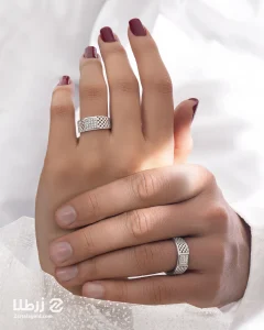 حلقه ست طلا طرح مربع نگین دار کد SR6501