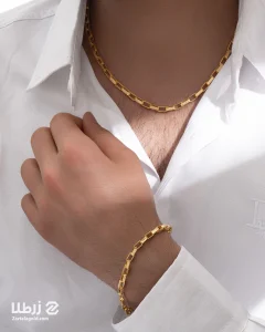 گردنبند و دستبند دیپلمات با حک ورساچه