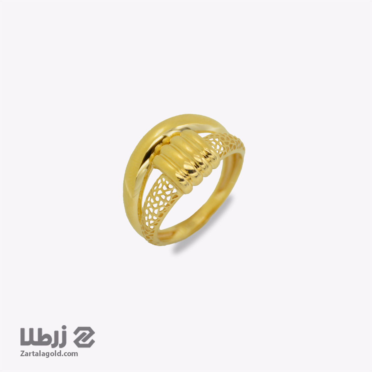 انگشتر طلا طرح تراش و آینه ای انگشتر طلا طرح تراش و آینه ای کد R18745