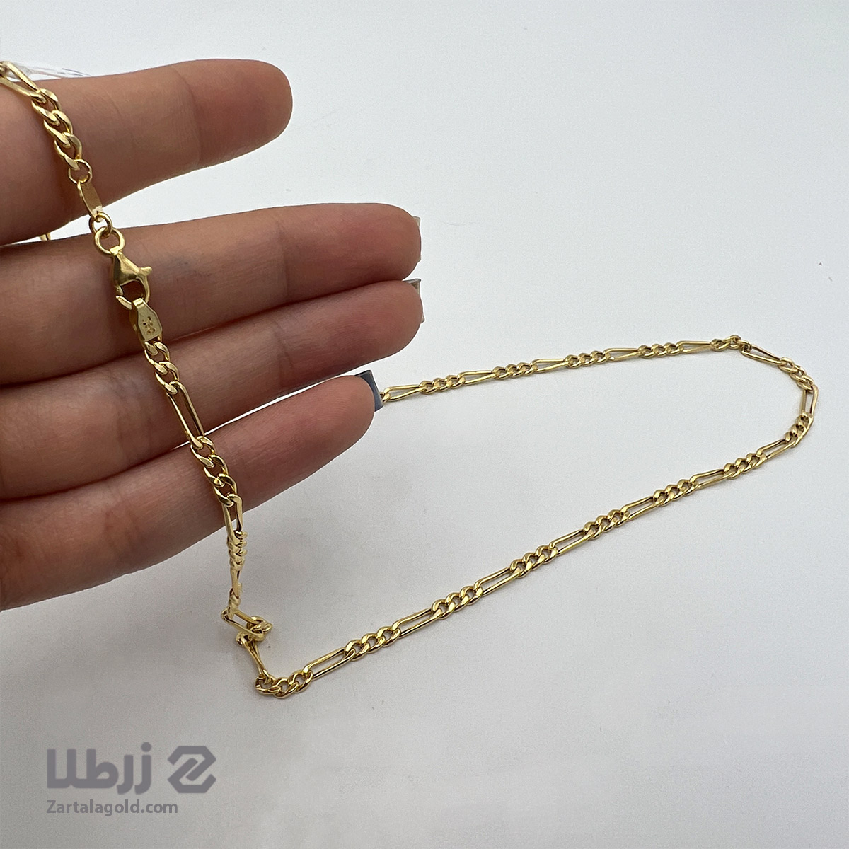 زنجیر طلا فیگارو ریز کد N18372 زنجیر طلا فیگارو ریز کد N18372
