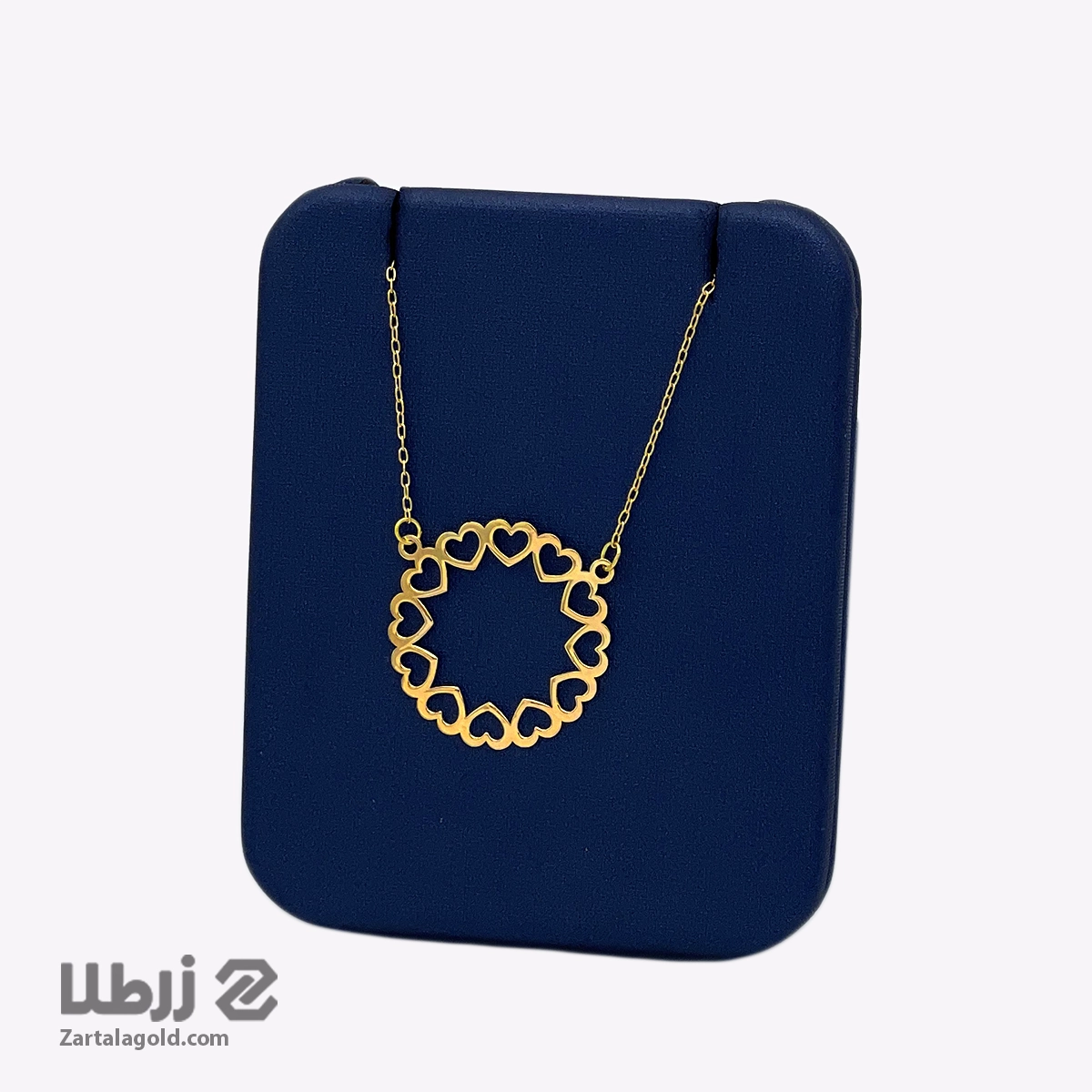 گردنبند طلا طرح دایره دور قلب کد N17922 گردنبند طلا طرح دایره دور قلب کد N17922