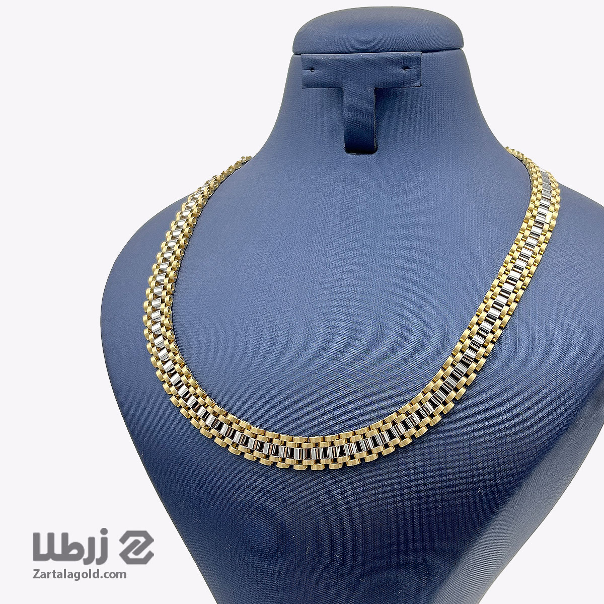 گردنبند رولکس طلا سفید و زرد کد N19638 گردنبند رولکس طلا سفید و زرد کد N19638