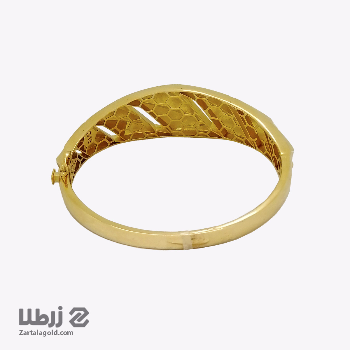 دستبند النگویی طلا طرح آینه ای درشت کد B19616 دستبند النگویی طلا طرح آینه ای درشت کد B19616
